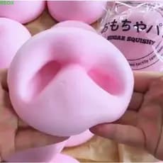 KBOX Buns Squishy Toy , Pitada Lenta Subindo Pão Mole , Dedo De Sucção Rosa Simulado Brinquedo Sensorial