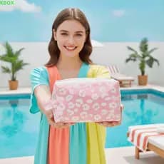 Bolsa De Maquiagem KBOX , Organizador De Leopardo Com Estampa À Prova D'água , Higiene Leve Fecho De Zíper