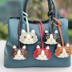 Pingente De Couro De Gato KBOX , Chaveiro Gatinho De Boneca De Ornamento , Bolsa Versátil De Desenho Animado Pendurada