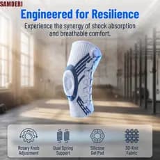 SAMDERI Shin Defender , Joelheiras Elásticas Antiderrapantes Com Botão , Suporte De Joelheira Respirável Fina Ajustável