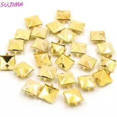 SUJIMA Rebites Quadrados Qualidade 100 Unidades/Pacote Forma Pirâmide Prata Picos Manchas Nailhead Decoração De Costura