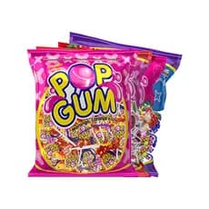 PIRULITO POP GUM SIMONETTO SORTIDO - SABORES MORANGO, CEREJA E UVA - 50 unidades Peso 500G