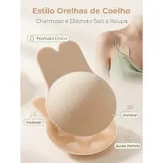 Sutiã Feminino Adesivo Silicone Invisível,Reutilizáveis Modelo Orelha de Coelho com Efeito Lifting