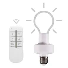 Suporte Para Lâmpada E27 Quarto Sala De Estar LED Controle Remoto Doméstico Dispositivo Inteligente De Energia