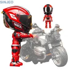 Desce Transformar Brinquedo De Motocicleta , Capacete De Deformação Membros Móveis Simulados Boneca De Motociclista , Le
