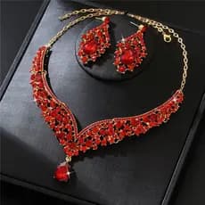 Conjunto De Joias Femininas TEVO , Brincos Com Pingente De Gota D'água , Acessórios De Noiva Para Casamento , Colar Oco