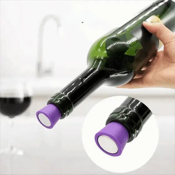 TEVO 2 Peças De Tampa De Champanhe , Rolha De Garrafa De Vinho De Silicone Reutilizável Cônica , Cozinha De Cortiça Sela