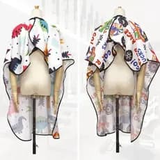 Capa De Corte De Cabelo Infantil FTARLY , Cabeleireiro Profissional Fofa Para Crianças , Vestido Macio À Prova D'água