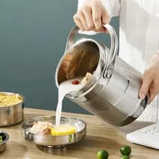 Recipiente Térmico Para Alimentos FTARLY , Lancheira Isolada De Aço Inoxidável Selada , Panela Térmica De 3 Camadas De G