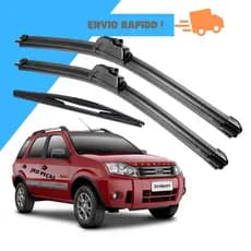 Kit Palheta Limpador Parabrisa Dianteiro + Traseiro Ford Ecosport 2003 2004 2005 2006 a 2012