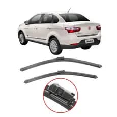 PAR de Palhetas para Limpador de Parabrisa Dianteiro para Fiat Grand Siena 2012 Até 2023
