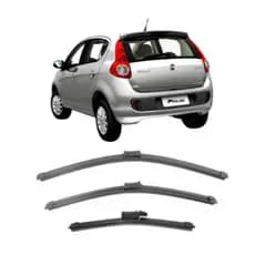 KIT 3 Palhetas Limpador De Parabrisa Dianteiro + Traseiro Nova PALIO Attractive 2012 - 2016