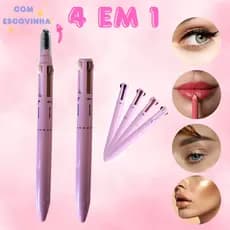 Caneta de Maquiagem 4 em 1 Makeup Pen  Portátil Sombracelha Lábios Delineador Iluminador
