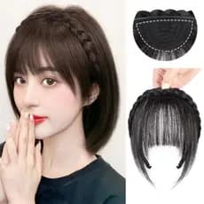 Faixa De Cabelo Com Franja Falsa , Tranças De Pura , Extensão , Sintética