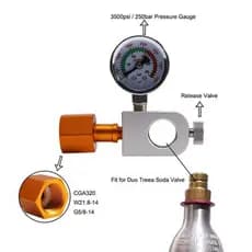 Adaptador De Recarga De CO2  , Válvula De Carregamento CGA320/W21.8 Conector De Inflador De Garrafa De Refrigera