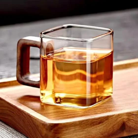 Caneca De Café De Vidro  , Xícara Expresso Resistente Ao Calor Espessa , Mini Alça Quadrada Para Uso Doméstico