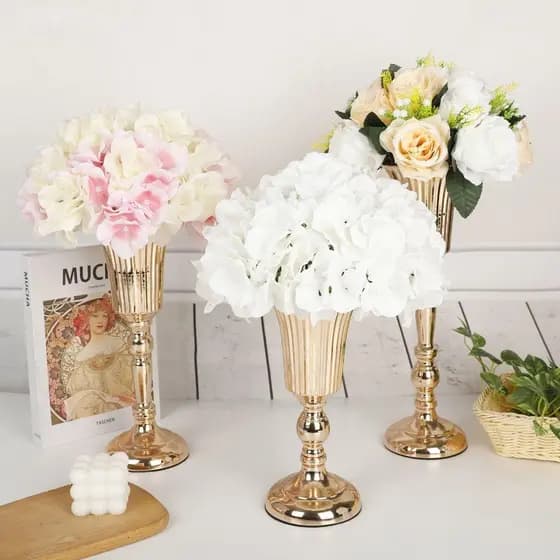 Adereços Para Fotos De Casamento SUNDANCE , Vaso De Ferro Dourado De Arte FIower , Suportes De Flores Simulados Em Forja