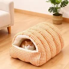 Cama Semi-Selada Para Animais De Estimação SD413UDC , De Gato De Inverno Quente De Pelúcia , Casa Espessada Com Padrão X