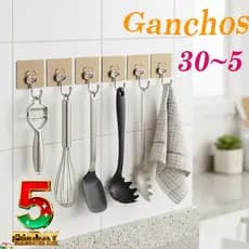 Kit 30/20/5 Gancho Adesivo/ Parede Multifuncional Autocolante Casa Cozinha Quarto Banheiro Organizado Noviva