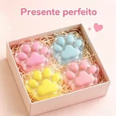 Squishy Patinha de Gato com LED Grande Antiestresse Macio Brilha no Escuro Relaxante