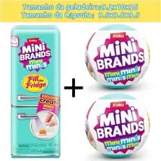 Mini Geladeira Infantil com 2 Cápsulas Surpresa Colecionável