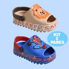 Kit 2 Babuche Infantil Menino Antiderrapante Lançamento Baby Escola Dia a dia
