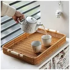 Bandeja Organizadora Redonda Retangular Cesto para servir Café, Frios, Doces e Petiscos
