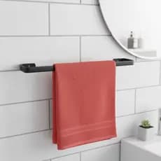 Porta Toalha Banho Toalheiro Preto Alumínio 44cm