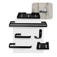 Kit Acessórios Para Banheiro Preto Fosco Completo Com Toalheiro Duplo  Aluminío