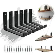 Kit Mão Francesa Invertida 30cm Ferro Preto Resistente - Suporte Prateleira - Cantoneira