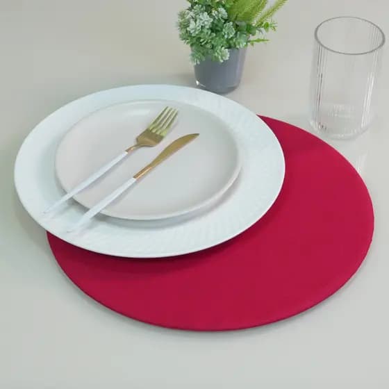 Sousplat Capa e Base MDF Basic Liso 35cm diâmetro100% Poliéster Tecido Oxford/mesa posta/festa/natal