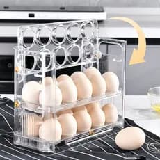 Bandeja organizadora de ovos com 3 andares