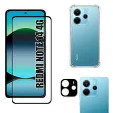 Kit Para Redmi Note 14 4g | Película de Vidro 3D - Capa Anti Shock - Película da Câmera 3D