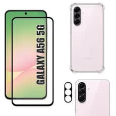 Kit Para Galaxy A56 5G | Película de Vidro 3D - Capa Anti Shock - Película da Câmera 3D