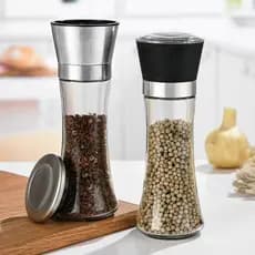Moedor De Pimenta Do Reino E Sal Grosso Vidro Tamanho 170ml 210ml