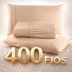 Jogo de Lençol Casal Padrão Percal 400 Fios 100% Macio Fronha Com Ponto Palito 03 Peças