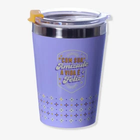 Copo Térmico Viagem Snap 300ml Com Sua Amizade