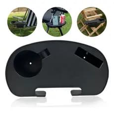 Mesa de Apoio Portátil Importway Preto para Cadeira com Suporte para 1 Copo Camping e Praia