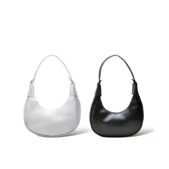 Kit 2 Bolsa Feminina Baguete Meia Lua de Ombro Estilosa em Couro