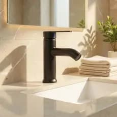 Torneira Gourmet Monocomando Quente frio de Cuba Banheiro Lavabo Inox com Misturador Preto fosco