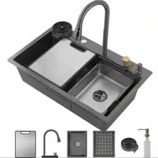 Cuba Gourmet Cozinha Inox Pia Embutir Completa Torneira Extensora Dispenser Tábua