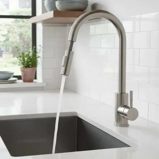 Torneira Gourmet Misturador Monocomando Extensor mangueira Cozinha Luxo quente frio Inox