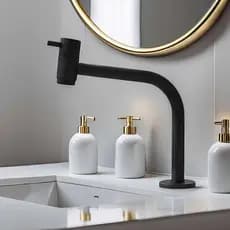 Torneira para Banheiro Monocomando FC-125 – Preto Fosco, Água Fria, Bica Alta, Design Moderno