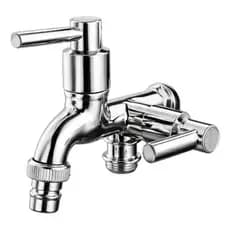 Torneira Parede Duas Saídas P/ Máquina De Lavar E Tanque Lavanderia Jardim ABS