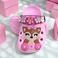 Babuche Infantil Menina Raposa Raposinha Flor Sandalia  Leve Confortavel Delicado Antiderrapante