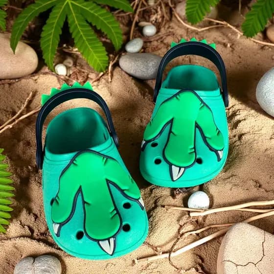 Babuche Infantil Dinossauro Menino Leve Divertido Sandália Confortável Delicado Antiderrapante