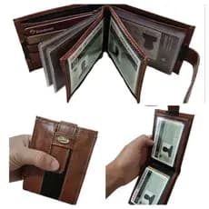 Carteira Masculina Sintética Compacta Cartões CNH Cédulas
