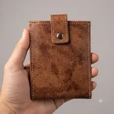 Carteira masculina Sintética Compacta Cartões CNH Cédulas Moedas.