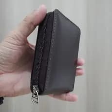 Carteira Masculina zíper Sintética Compacta Cartões CNH Cédulas Moedas