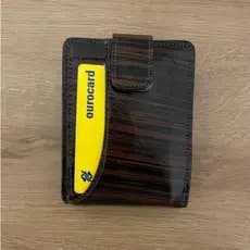 Carteira Masculina Couro Legítimo Compacta Cartões CNH Cédulas Moedas